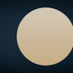 Illustration showing the size of Io (left) compared to Jupiter (right).